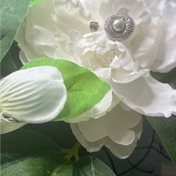 GORGEOUS DIAMOND AND PEARL with SILVER 925 size 7.5 - Picture 9 of 9